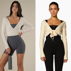 NWOT 437 Viral The Wrap Top in Crème - Large